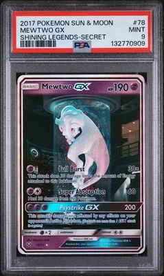Mewtwo GX (Secret Shining) 78/73 Shining Legends PSA 9 MINT - Image 1 of 2