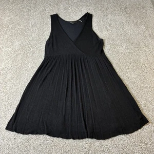 BCBGMAXAZRIA Black Knit Dress Sleeveless Fit & Flare Ribbed Casual Medium - Picture 1 of 5
