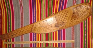 Vintage Hand Tooled Leather Gun Case Rifle Scabbard 2 Piece 47" Mexico Elk Tiger - Picture 1 of 12