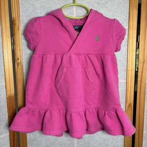 Vintage Ralph Lauren Girls Size 12 Months Pink Hooded Dress - Picture 1 of 10