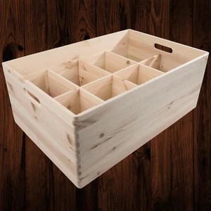 Extra Large Wooden Open Storage Box / Handles & Removable Compartments / Craft - Picture 1 of 12
