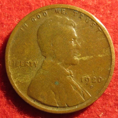 1920 D Lincoln Wheat Cent/Penny - Circulated - Actual Coin B920 - Image 1 of 3