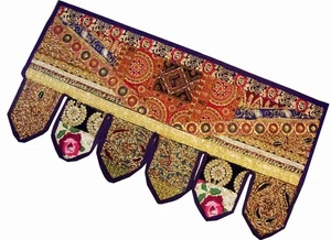 Colgante de puerta de 40" Boho vintage bordado Toran retazos ventana colgante de pared - Imagen 1 de 7