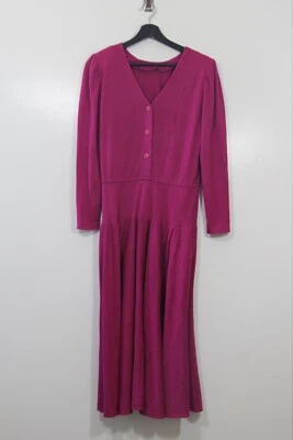 VESTIDO de Primavera Retro Mujer Vintage Años 80-90 PHOEBE Negro Rosa Sólido Talla 9 Foto 1 de 4