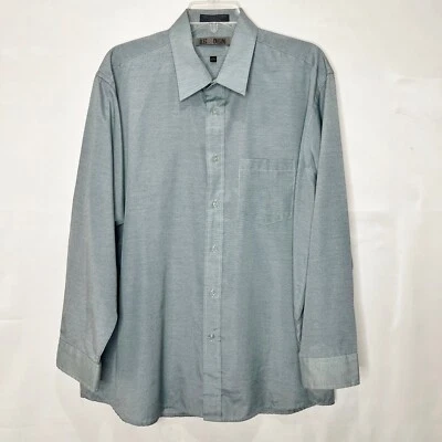 Camisa Oleg Cassini para hombre talla 17 32/33 vestido de aguja única gris abotonada LS Foto 1 de 4