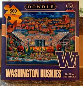 Washington State Huskies 500-teiliges Puzzle 16 Zoll x 20 Zoll FUSSBALL-DÜBEL - Bild 1 von 4