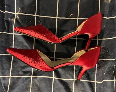 红色高跟鞋闪亮高跟鞋 7.5 码 — 第 1/4 张图片