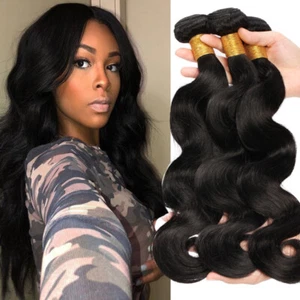 Gewellt Bündel Tressen Echthaartresse Remy Echthaar Extensions Weft DICK 20-75CM - Bild 1 von 16