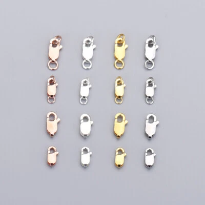 2 PCS Real 925 Silver Lobster Clasp DIY Accessories Jewelry Necklace Connector - Image 1 of 4