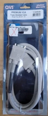 New Old Stock In-Box QVS VGA Female-Female Straight Thru HD15 Cable 5ft - Image 1 of 2