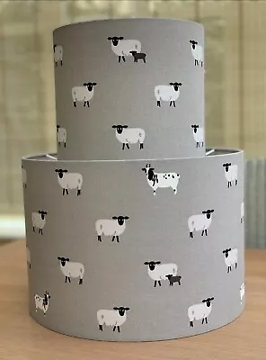 Sheep Lamp Shade with Sophie Allport Fabric, Sheep Lambs Lampshade Countryside - Image 1 of 4