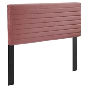 Modway Tranquil Modern Performance Velvet Full/Queen Headboard in Dusty Rose - Picture 1 of 6