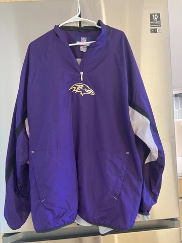 Baltimore Ravens purple reebok half zip    Jacket Men's adult 2xl XXL Cover