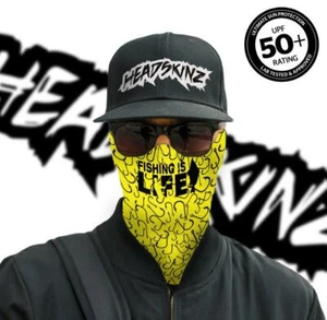 UPF50+ FACE MASK / BANDANA - FISHING LIFE HOOKS - (Motorbike, Fishing, Camping) - Picture 1 of 4