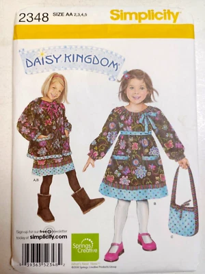 Dress Jacket Purse Bag Girl 2 3 4 5 Simplicity 2348 Sewing Pattern Daisy Kingdom - Image 1 of 4