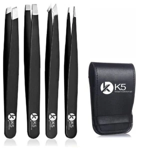 Professional Eyebrow Tweezers Plucker Puller Hair Remover Slanted Pointed Tip - Picture 1 of 6