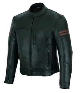 Motorrad Lederjacke Vintage abnehmbar Protektoren CE Cafe' Race Custom BIESSE - Bild 1 von 4