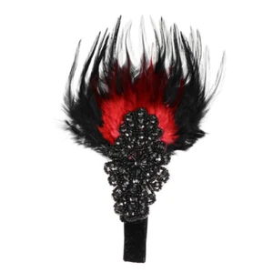 1920s Flapper Headband Black 20s Headpiece 1920s Costume Headband - Picture 1 of 12