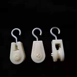 10Pcs White Mini Plastic Pulley Wheel, Lightweight Nylon Small Pulley Wire Rope - Picture 1 of 12
