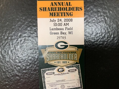 NFL Green Bay Packers Annual Shareholders Meeting Ticket!  You Pick You Choose!* Cover