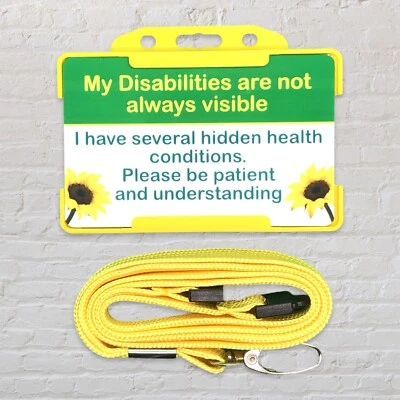 Hidden Disability Card & Lanyard • 10 Colours Available FREE UK 🚚