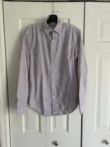 Club Monaco Red White Black Micro Plaid Men's Cotton Shirt XS Extra Small Slim - Picture 1 of 3