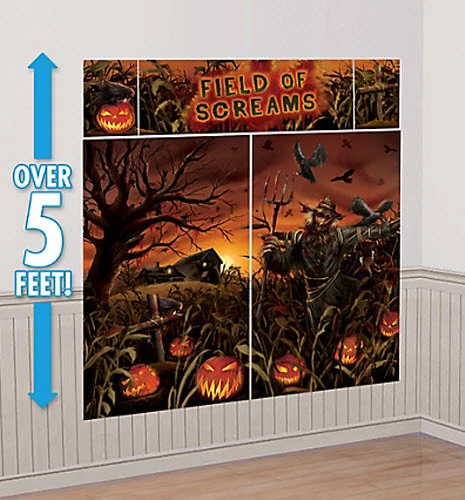 HAUNTED CORNFIELD Scene Setter Halloween party wall BACKDROP Field of Screams - Image 1 of 1