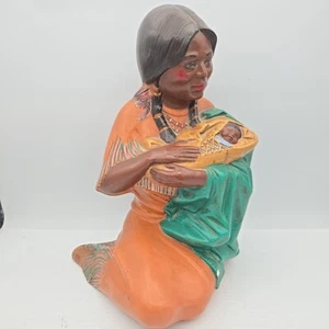 Vintage 1979 Byrons Molds Native American Woman Baby Has Marks Condition 10" - Picture 1 of 3