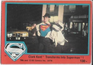 SUPERMAN THE MOVIE 1978 Topps Card #130 Clark Kent Transforms Into Superman! - Picture 1 of 2