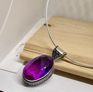 Ein riesiger Turmalin Stein in 0,925 Sterling Silber an einer sehr schönen Sterling Kette - Bild 1 von 3