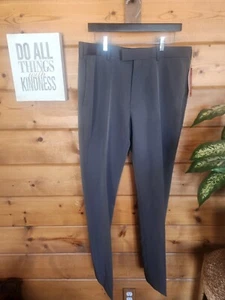 NWT New PERRY ELLIS PORTFOLIO Mens 36 X 32 Gray Travel Luxe Pants Non Iron Pleat - Picture 1 of 5