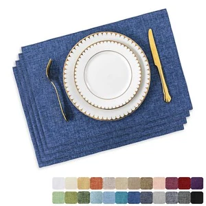 Set of 4 Placemats Blue Placemats Heat Resistant Dining Table Place Mats Kitc... - Picture 1 of 7