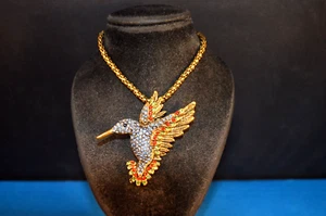 Large Stunning HUMMINGBIRD PENDANT NECKLACE  Fashion Jewelry  NEW!!! USA SELLER! - Picture 1 of 10