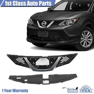 Front Upper Black Chrome Grille For 2017-2018 Nissan Rogue Sport S SV SL - Picture 1 of 6