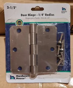 Door Hinge 3-1/2 Inch 1/4 Inch Radius Satin Nickel - Picture 1 of 1