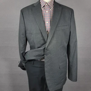 Van Heusen Men's Sport Coat Blazer Two Button Gray Twill Polyester Blend 44L - Picture 1 of 13