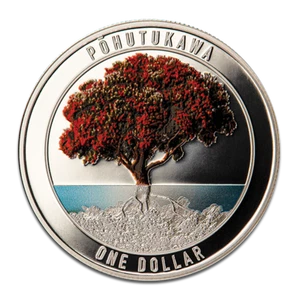 Nuova Zelanda - 2021 - 1 oz prova argento - Albero di Natale della Nuova Zelanda Pohutukawa - Foto 1 di 4