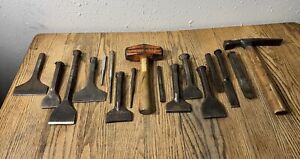 VINTAGE STONE Carving CHISELS punches MASONRY Hammer MARBLE Sculptor Tools USA