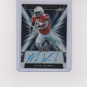 2019 Leaf Metal Draft BA-MW1 Mike Weber Black Parallel Auto #'D /15 Cowboys - Picture 1 of 2