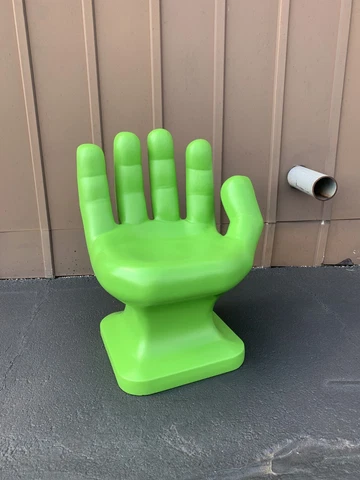 LIme Green Right HAND SHAPED CHAIR 32" tall adult 70's Retro iCarly NEW Cover