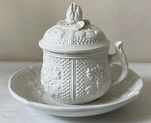Mottahedeh MUSEE DES ARTS 3 Pc Pot de Creme w/Lid, Base & Underplate EXCELLENT - Picture 1 of 9