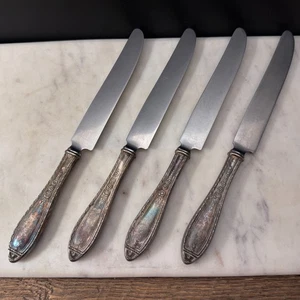 ALVIN Stainless LOUISIANA 1924 Silverplate Hollow French Dinner Knife 9.5" (4pc) - Picture 1 of 8