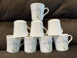 8 Corelle Corning Impressions SHADOW IRIS Coffee Cups Mugs - Picture 1 of 2