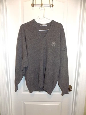 Suéter de Lana Lyle & Scott Para Hombres M/L Gris Cuello en V Escocia Nairn Club de Golf De Colección Foto 1 de 4