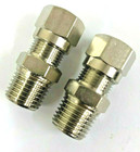 8mm x 1/4 BSP Male Compression fitting in Nickel plated brass (QTY 2)