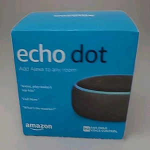 Amazon Echo Dot (3rd Generation) Smart Speaker Charcoal Add Alexa NEW & SEALED - Picture 1 of 7
