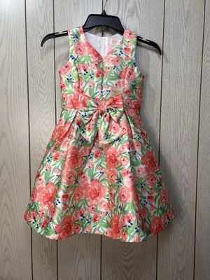 Vestido de festa casamento Wonder Nation menina tamanho 7 colorido floral fit & flare forrado  - Imagem 1 de 4