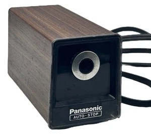 Sacapuntas eléctrico vintage Panasonic KP-77A parada automática grano de madera - Imagen 1 de 12