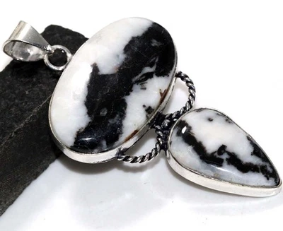 Colgante largo enchapado en plata 925 turquesa búfalo blanco 2,5" excelente regalo JW Foto 1 de 3