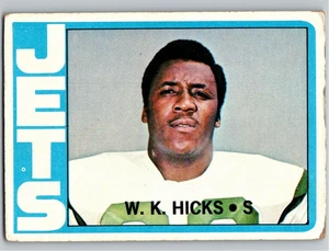 1972 Topps #246 W.K. Hicks New York Jets Free Shipping! - Picture 1 of 2